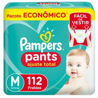 Fralda Pampers Pants Ajuste Total Max M 112 Unidades em Oferta na Shopee