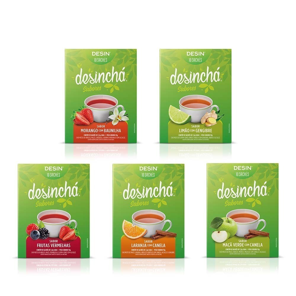 Kit 05 Desinchá 10 Sachês  - Sabores Diversos