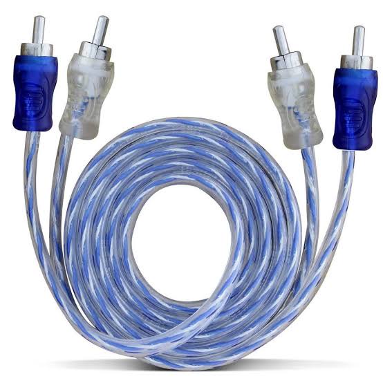 Cabo RCA 1 Metro Dupla Blindagem Injetado Azul 4mm Blindado Permak