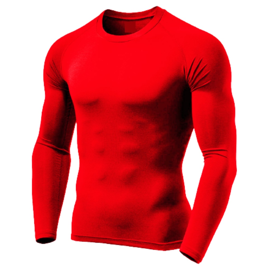 Camisa Vermelha Academia Futebol Proteção Uv 50+ Tecido Gelado Camiseta Segunda Pele
