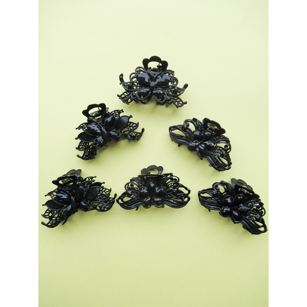 Piranha Metal Preto Para Cabelo Prendedor De Cabelo T-316A-5 em Oferta na Shopee