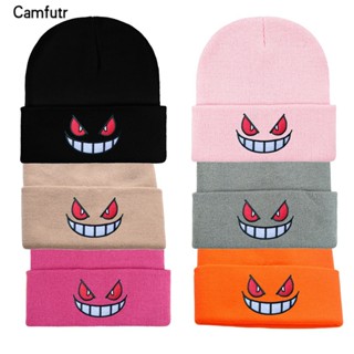 16 Cores Unisex Outono Inverno Beanie Ao Ar Livre para Homens Mulheres Malha Gengar Hood Hat Bordado Casual Fora Halloween Chapéus