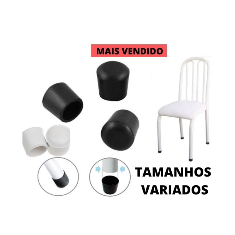 10pçs Ponteira Protetora Pé De Cadeira Tubular Conjunto Novo — imagem 2 de 2