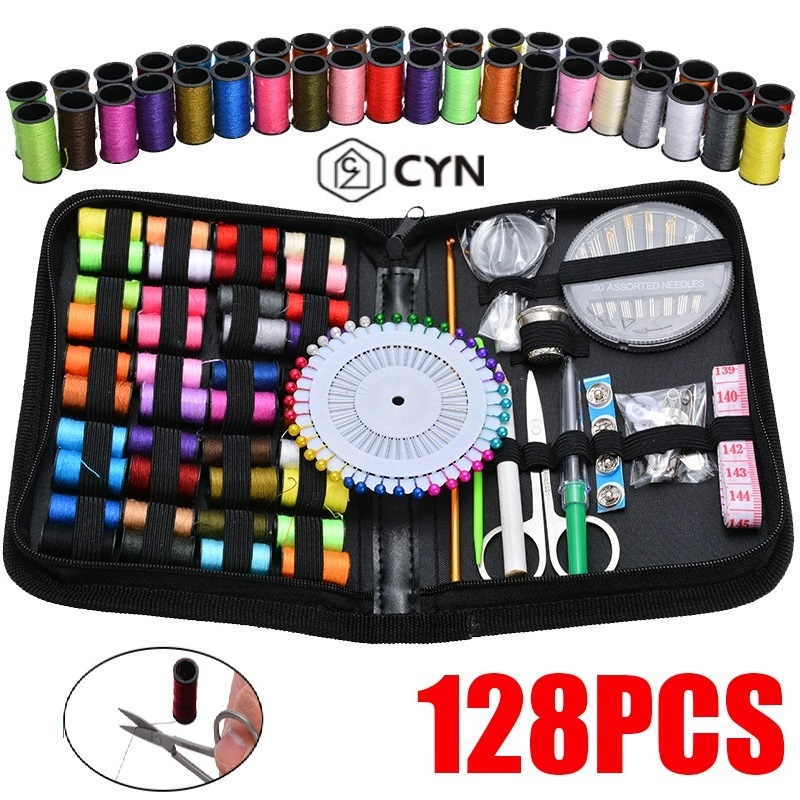 Kit De Costura 42 a 128pçs Portátil Para Viagem Em Casa Ferramentas Profissional De Emergência