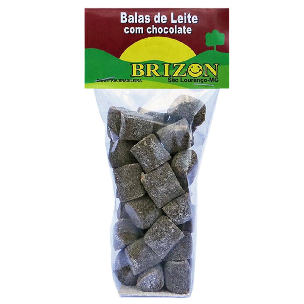 BALA DE LEITE COM CHOCOLATE COM ACUCAR 100g CARAMELO BRIZON