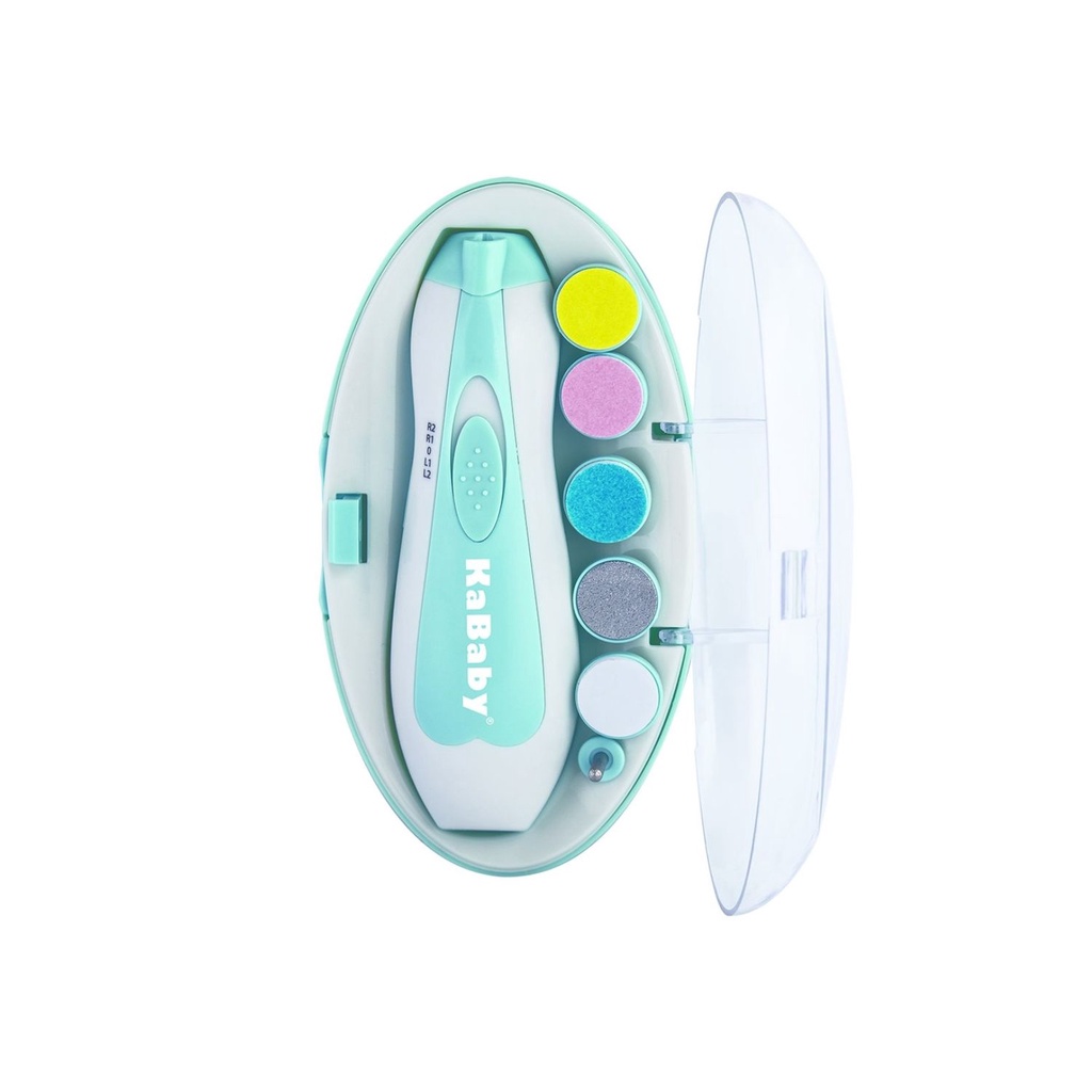Kit Manicure Elétrico com Estojo Azul para Bebê e Adulto