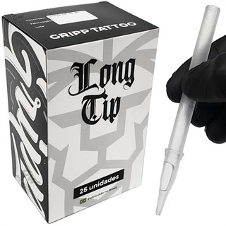 Caixa 25 Long Tips Bico Descartavel Biqueira Tatuagem Ponteira Tattoo