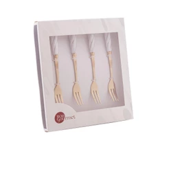 4 Garfos para Aperitivo Wolff de Aço Inox Branco