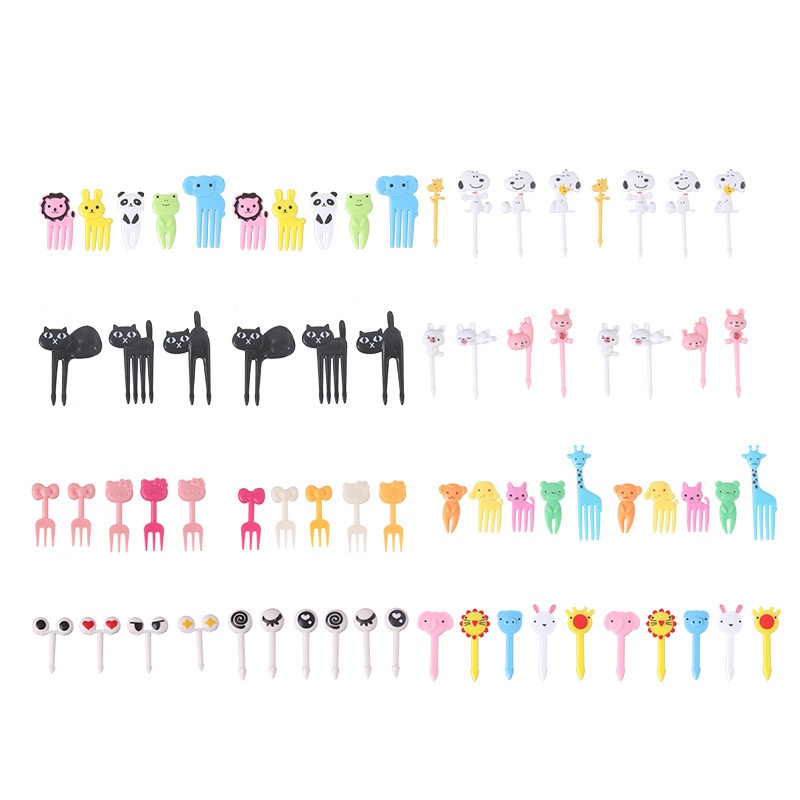 Garfo De Frutas Animais Grau Alimentício Mini Desenho Animado De Plástico Para Crianças Bolo Palito Bento em Oferta na Shopee
