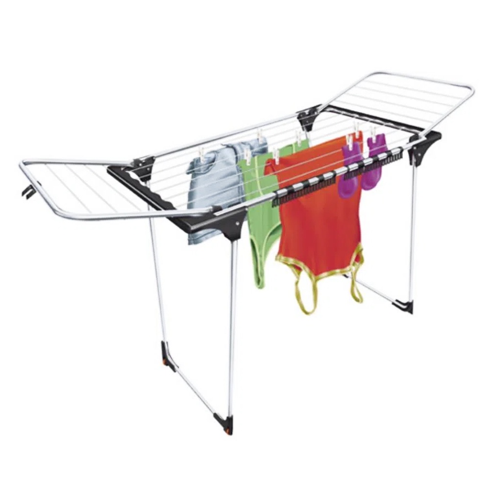 Varal de Chão Grande com Abas Malta Aço Branco 16kg Secalux