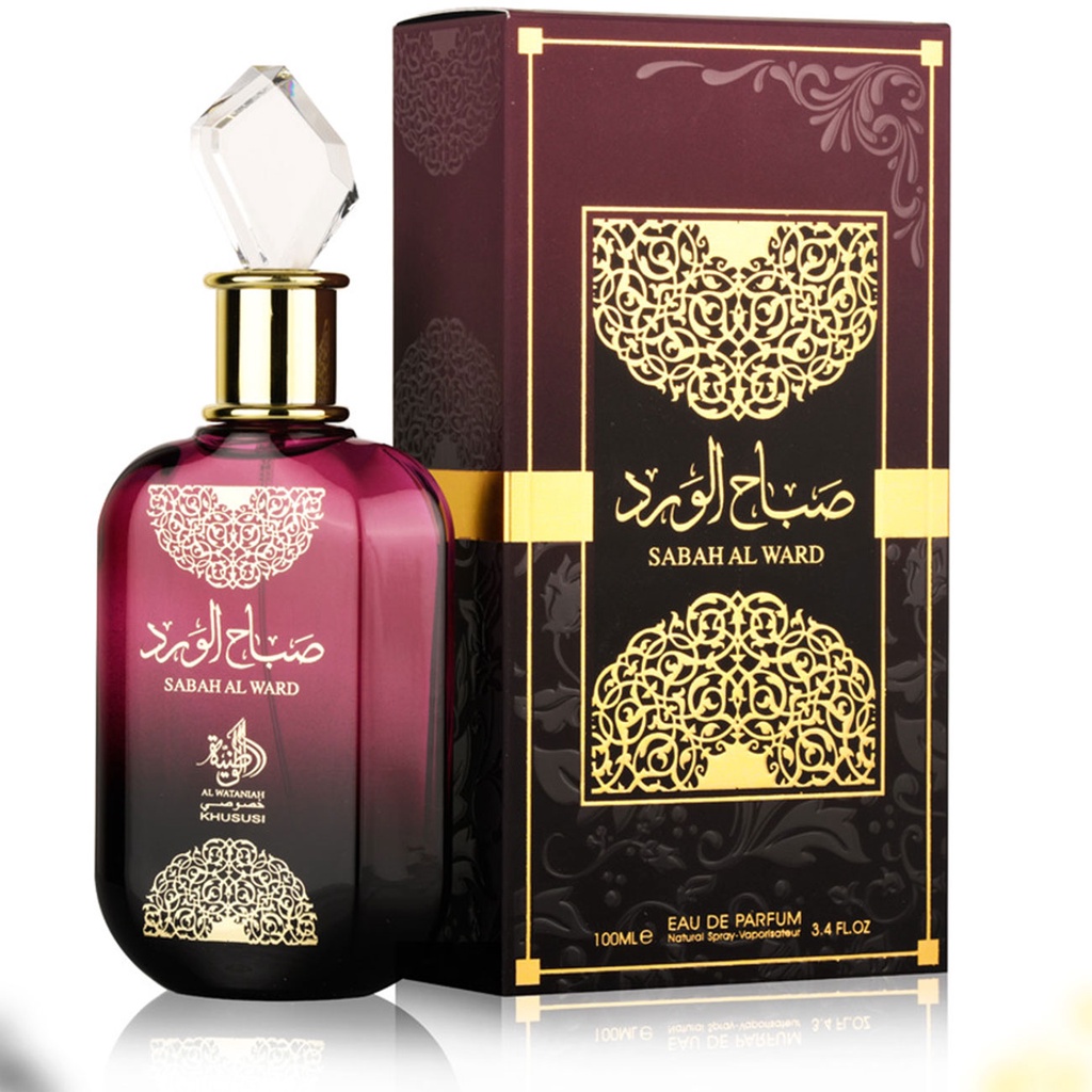 Perfume Árabe Sabah Al Ward EDP Feminino de Al Wataniah 100ml Âmbar Oriental Floral Eau De Parfum Original Novo Lacrado