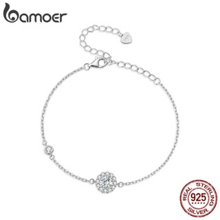 Bamoer S925 VVS1 Moissanita Pulseira Fina Comprimento Ajustável 0,5 Carat Com Certificado 100 % Instrumento Testado MSB007