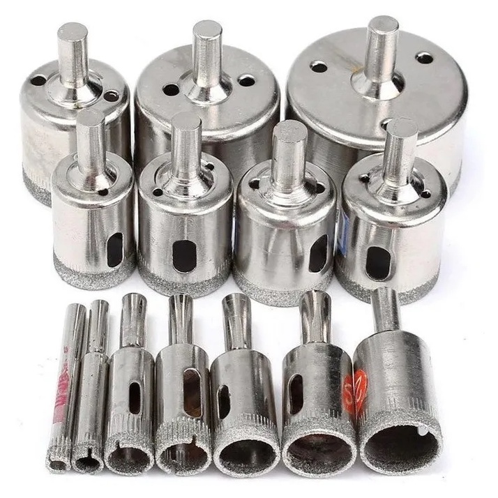 JOGO COM 15 BROCAS DIAMANTADAS 6-50MM VIDRO CERAMICA PISO em Oferta na Shopee