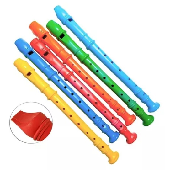 Flauta Doce Instrumento Musical Brinquedo Infantil + Ensino Lembrancinha Musical