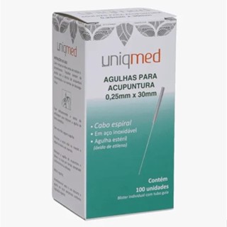 Agulha para Acupuntura 0,25x30mm Uniqmed - Cx 100Un