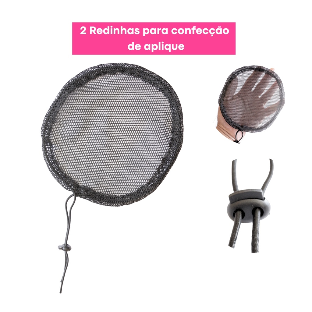 Kit 2 Touca, Rede ou Tela base pata confecção de Peruca, Coque de Cabelo, Rabo de Cavalo, Afro puff apliques de cabelo.