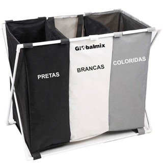 Cesto Organizador Multiuso C/3 Compartimento Dobrável Alumín