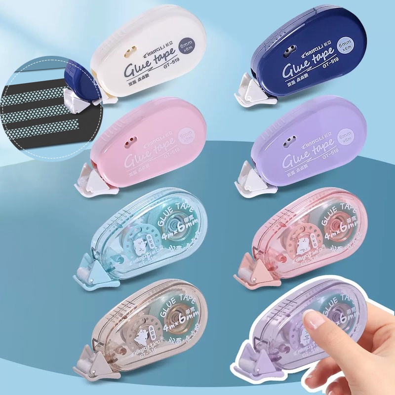 QOUZMO 1pcs Morandi Clear High Viscosity Dot Adesivo Fita Adesiva De Dupla Face Para Diário Collage Scrapbooking supplies Material De Escritório Escolar Planador De Papelaria em Oferta na Shopee