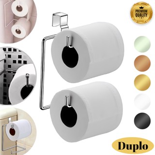 Suporte Porta Papel Higiênico Duplo Banheiro Para Caixa Acoplada Cromado Para Dois Rolos O...