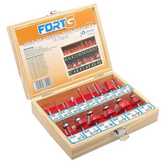 Jogo de Fresas para Madeira com 15 Peças em Oferta na Shopee