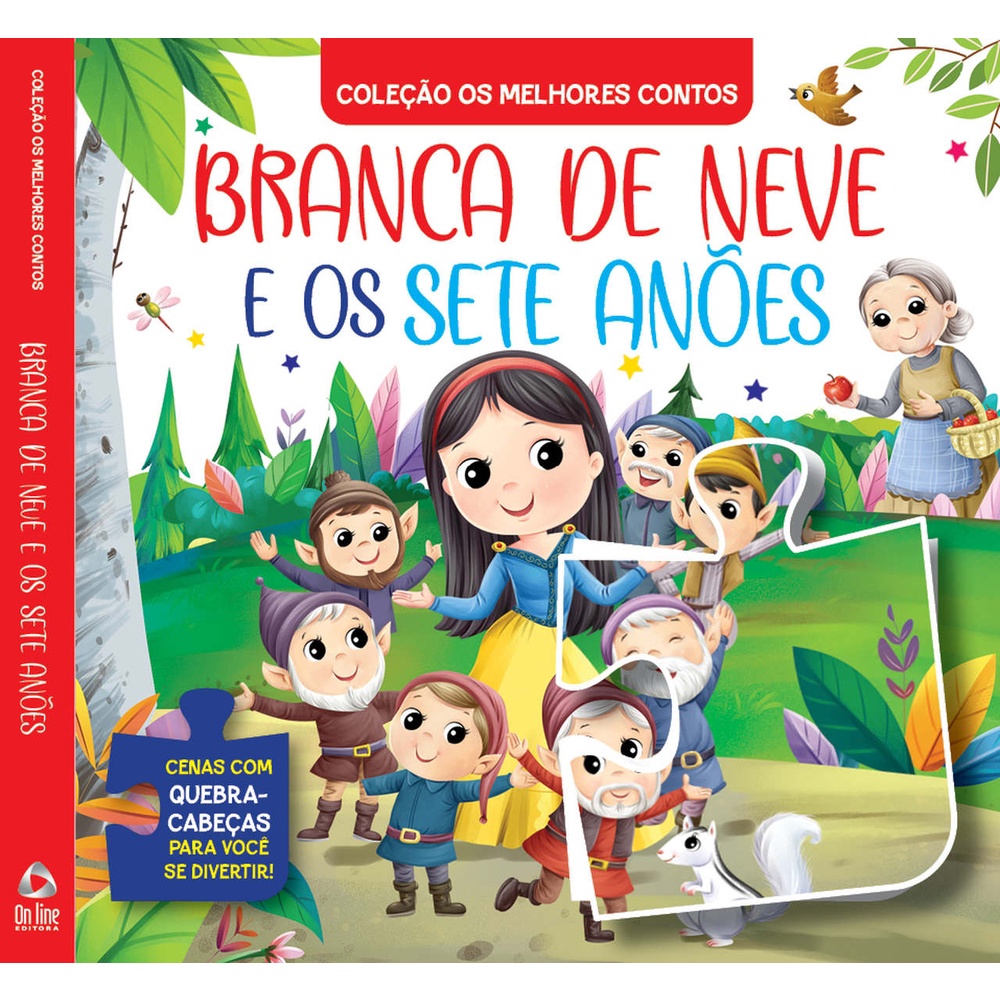 Coleção Os Melhores Contos - Branca de Neve e os Sete Anões | Livro Quebra-Cabeça em Oferta na Shopee