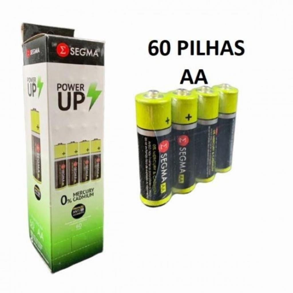 Pilha AA Media Comum Zinco Caixa com 60 Unidades Segma