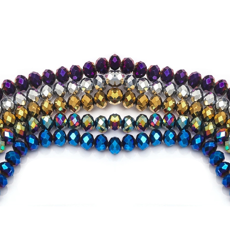 Conta De Vidro Colorida Galvanizada De 3mm/4mm/6mm/8mm , Faça Você Mesmo , Criativa Para Colares E Pulseiras