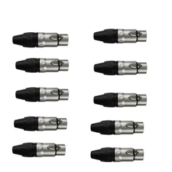 Kit 10 Conectores Linha Xlr Plug Fêmea 3 Polos Wireconex WC-1003