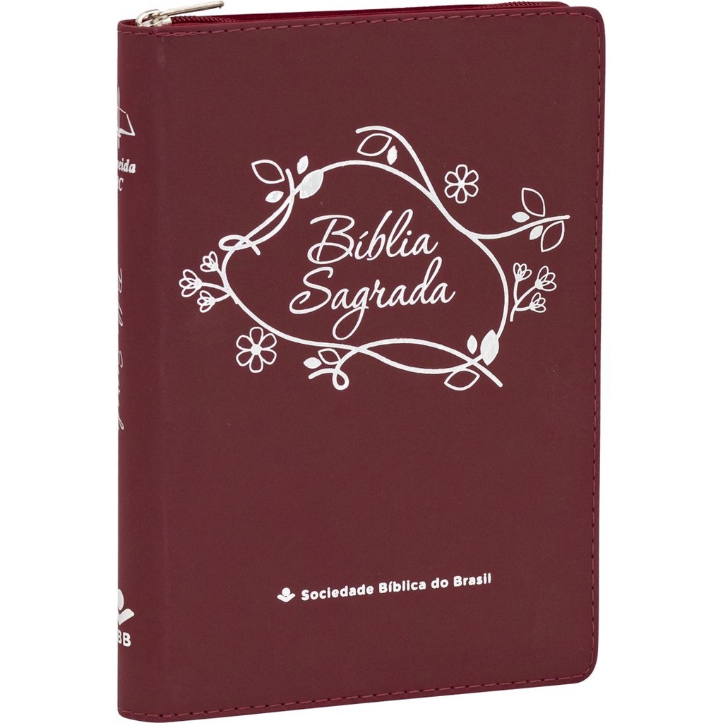 Bíblia Sagrada RC | Letra Grande | Zíper | Vermelho Flores em Oferta na Shopee