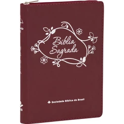 Bíblia Sagrada RC | Letra Grande | Zíper | Vermelho Flores