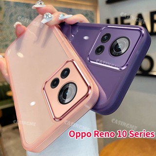 Proteção Da Lente Eletroplatada Câmera Oppo Reno 10 5G 2023 Caixa Transparente Macia Para 10Pro Reno10 Pro Reno10Pro + 5G Capa Traseira À Prova De Choque