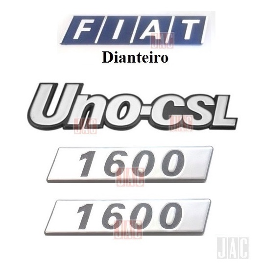 Emblema Uno Csl + Laterais 1600 + Fiat Da Grade - 1991 À 92
