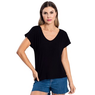 Blusa Feminina Viscotorcion Rovitex Preto