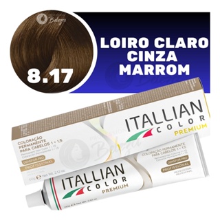 Coloração Itallian Color Louro Claro Cinza Marrom 8.17 60g em Oferta na Shopee