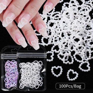 1Bag Bowknot Nail Charms Flatback Metallic Gold Sliver Heart Studs DIY Rhinestones 3D Art Jóias Manicure Acessórios