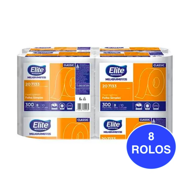 PAPEL HIGIENICO ROLO CLASSIC F.SIMPLES ELITE 8X300M