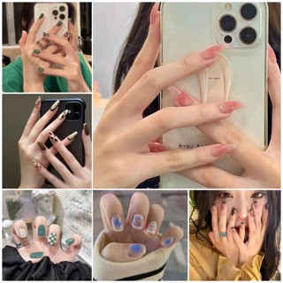 【 FREE Sticker Glue 】 A151-A175 24 Pcs Conjunto De Unhas Falsas Com Cola Fosca Pregos Longos Falsos Francesas