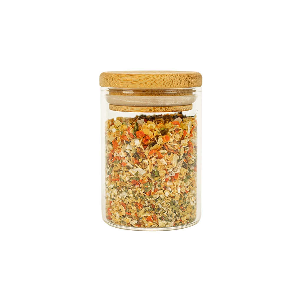 Pote de vidro para mantimentos de 110ml com tampa de bambu - Oikos em Oferta na Shopee