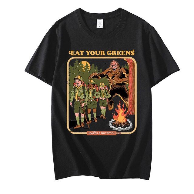 Camiseta Eat Your Greens Moda Vintage Humor Style Oversize