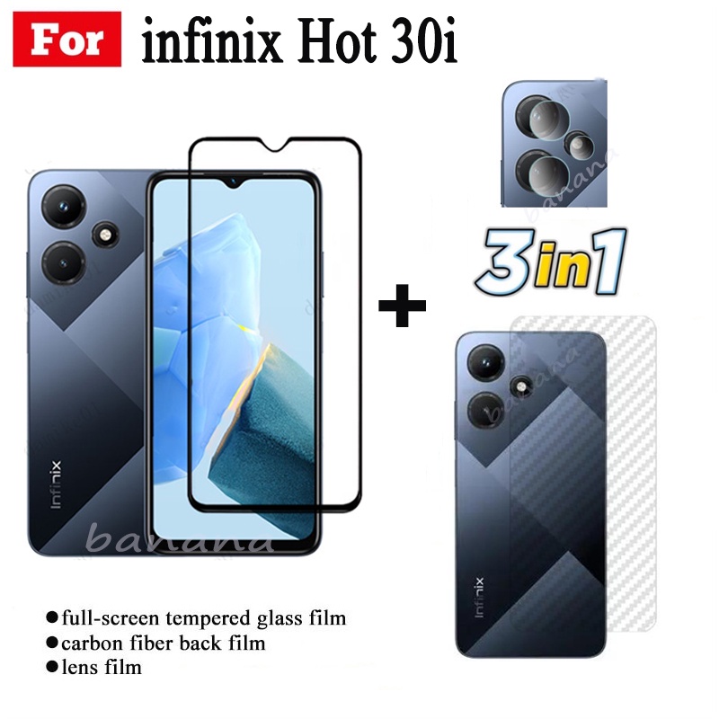 3 Em 1 Infinix Hot 30i Vidro Temperado Filme De Cobertura Completa Para 30 20 5G 20s 20i 12i 12 Jogar Zero 5G 2023 20 Smart 7 6 5 Protetor De Tela De Da Lente Câmera em Oferta na Shopee