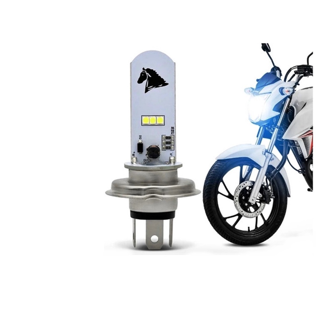 5 Lâmpada Moto H4 Branco Super Led Efeito Xenon 8000k Honda Titan Xre CBX Cg Fazer Cb 500 NX 400 Falcon NXR Bros Yamaha