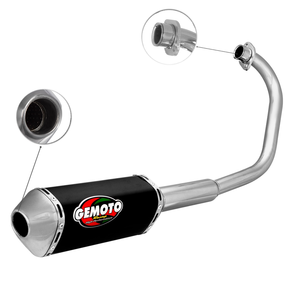 Escapamento Gemoto Racing 3 Trioval [Curva Cromada] Titan 125 Ks/Kse 2000/04 / Fan 125 2005/08 em Oferta na Shopee