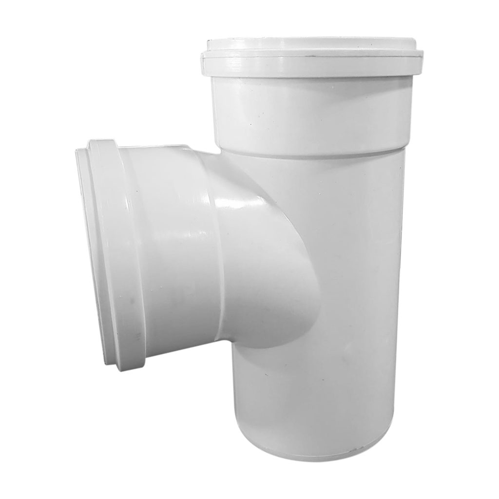 Conexão Tee PVC Para Esgoto 4" Polegadas (100mm) Kit com 12 Unidades - Pevesul