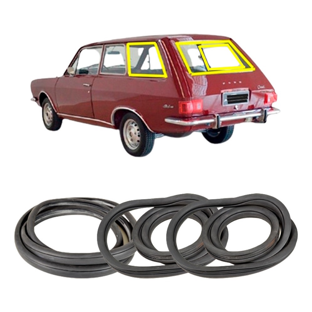 Jogo Borracha Vidro Vigia E Lateral Fixa Belina 1 S/friso