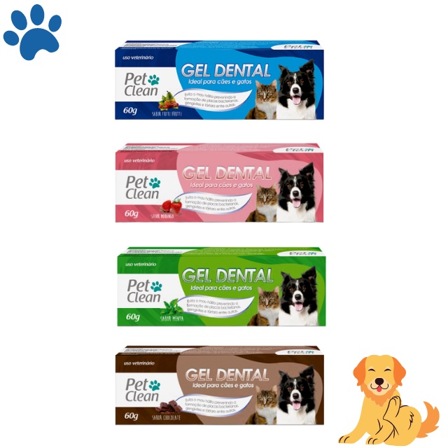 Gel Dental Pet Clean 60g para Cachorros e Gatos