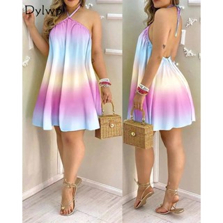 Vestido Curto Feminino Impresso De Verão Plus Size Casual Solto