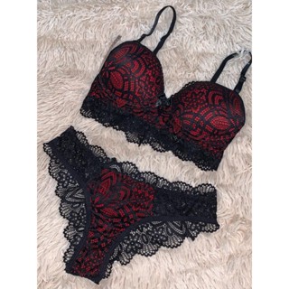 CONJUNTO RENDA COM BOJO SUTIA + CALCINHA LINHA NOITE SENSUAL MODA INVERNO LINGERIE