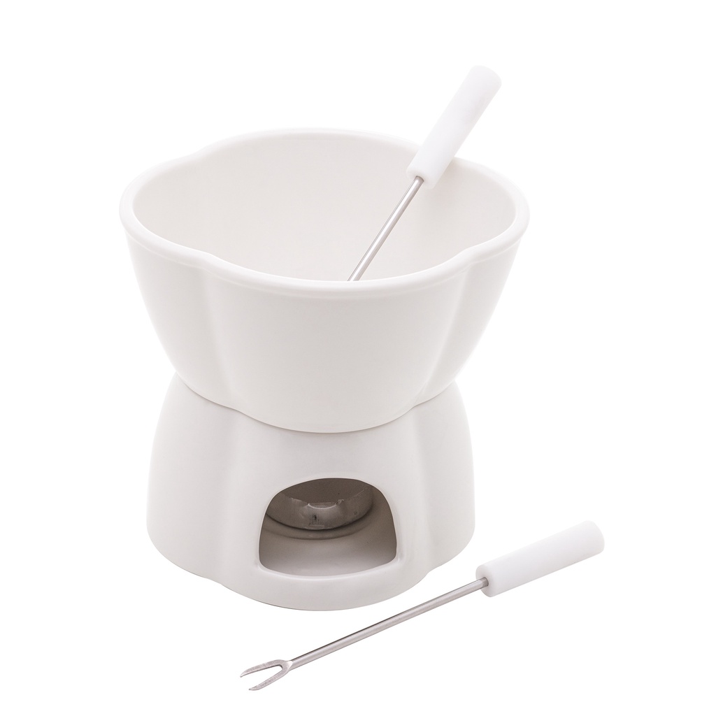 APARELHO DE FONDUE 4 PEÇAS ALPES BRANCO 400ml - 2903