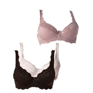 Kit com 3 Sutiãs com Aro e Bojo Iridien Demillus 65204 Taça B Cores Coloridas