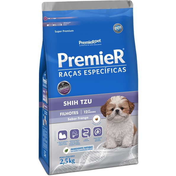 PremieR Raças Especificas Cães Filhotes Shih Tzu Frango 2,5Kg